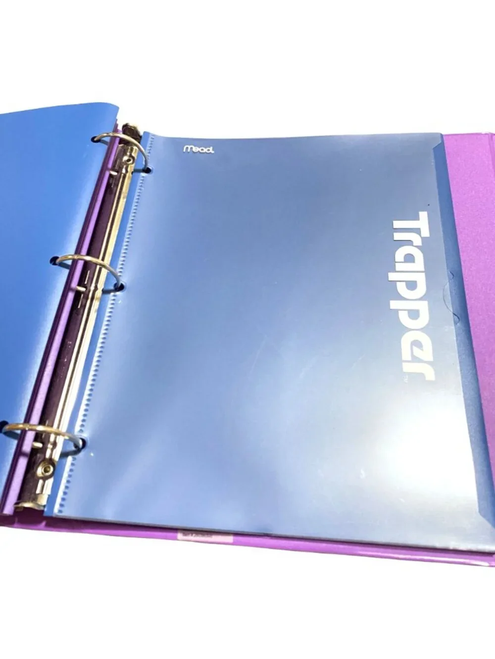 Mead Trapper Keeper Purple Binder Organizer Portfolio with Folders Retro School